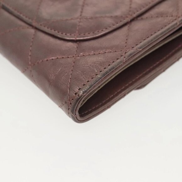 CHANEL 2.55 Matelasse Long Wallet Leather Pink Silver CC Auth 137893 - Picture 11 of 15